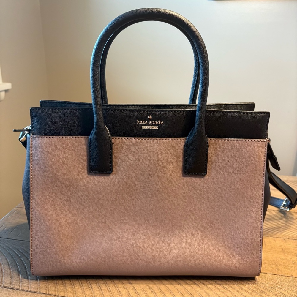Kate Spade Pink and Black Satchel with Color-Block Design